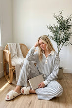Load image into Gallery viewer, Soft Touch Lightweight Stripe Top ONLY (Wide Leg Pants Sold Separately)
