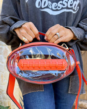 Load image into Gallery viewer, Clear Gameday Football Stitch Detail Crossbody Bag
