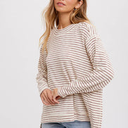 CREWNECK  SLOUCHY STRIPE TOP