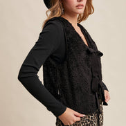 Reversible Tie-Front Fuzzy Vest