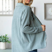 Ribbed Shacket w/Front Pockets