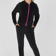 Girls Rib Velour Zip Jacket and Jogger - 2 Piece Set