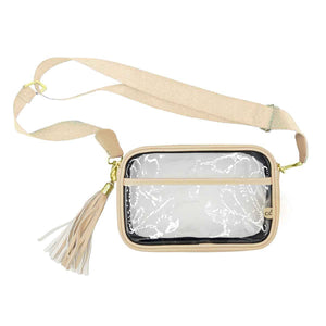 Clear Gameday Crossbody Bag With Tassel