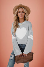 Load image into Gallery viewer, Valentine Heart Knit Sweater Womens Crew Neck Pullover
