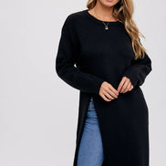 HIGH SLIT LONGLINE PULLOVER