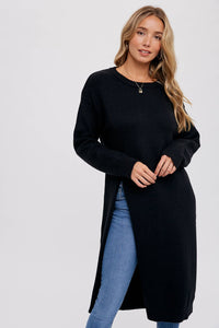 HIGH SLIT LONGLINE PULLOVER