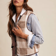 Reversible Tie-Front Fuzzy Vest