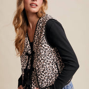 Leopard Print Quilted Vest