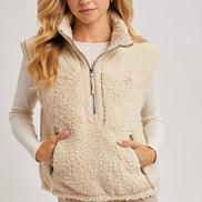 SHERPA CONTRAST HIGH STAND COLLAR VEST