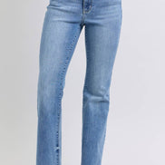 JUDY BLUE High Waisted Bootcut with Fray Hem
