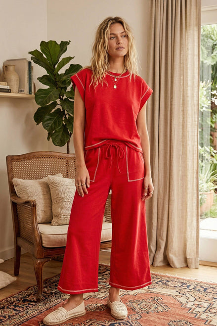 Scuba Contrast Stitch Lounge Pants ONLY (TOP Sold Separately)