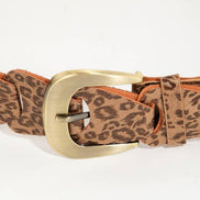 Abstract Faux Leather Chain Belt