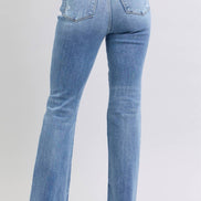 JUDY BLUE High Waisted Bootcut with Fray Hem