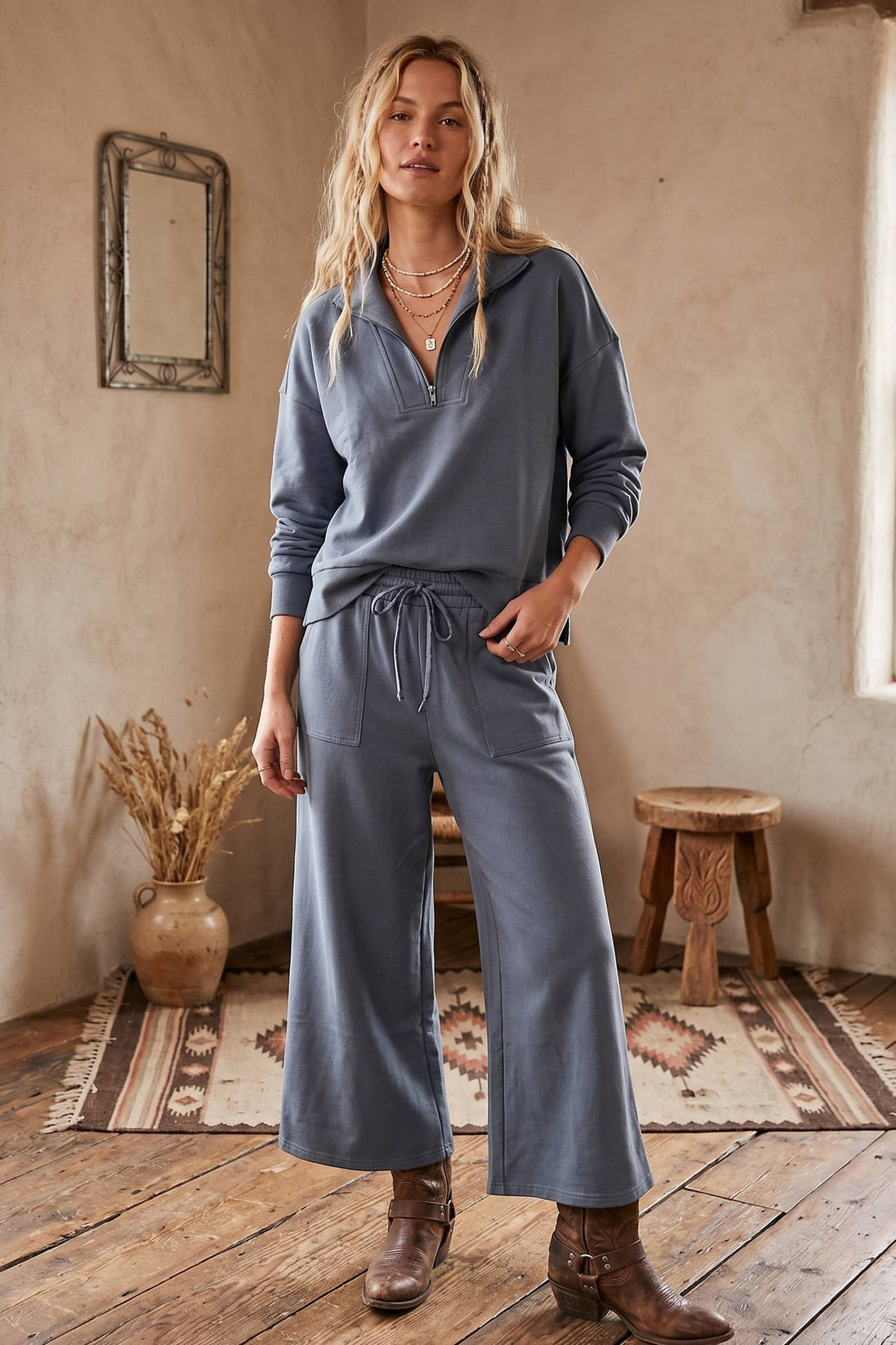 Scuba Wide Leg Pants (Half Zip Pullover Top Sold Separately)