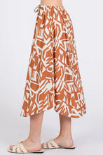 Load image into Gallery viewer, Print Waist Elastic With Tie Detailed Midi Skirt - NS80196
