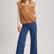 SHERPA CONTRAST HIGH STAND COLLAR VEST