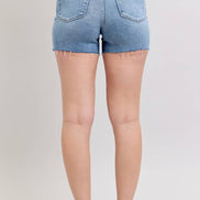 JUDY BLUE High Waisted Shorts w/stitch over Destroy Detail