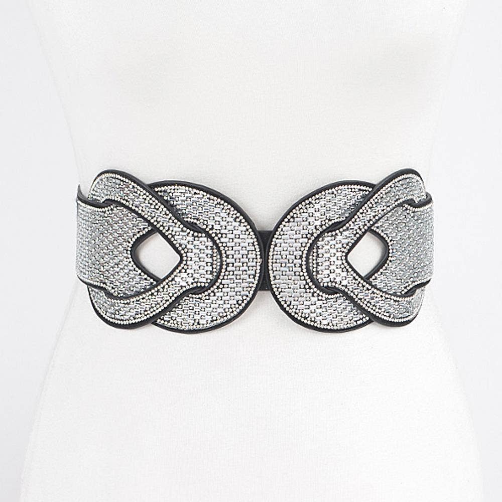 MULTI RHINESTONE ELASTIC BELT