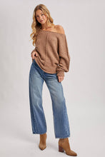 Load image into Gallery viewer, WIDE NECK OVERSIZED PULLOVER KNIT SWEATER
