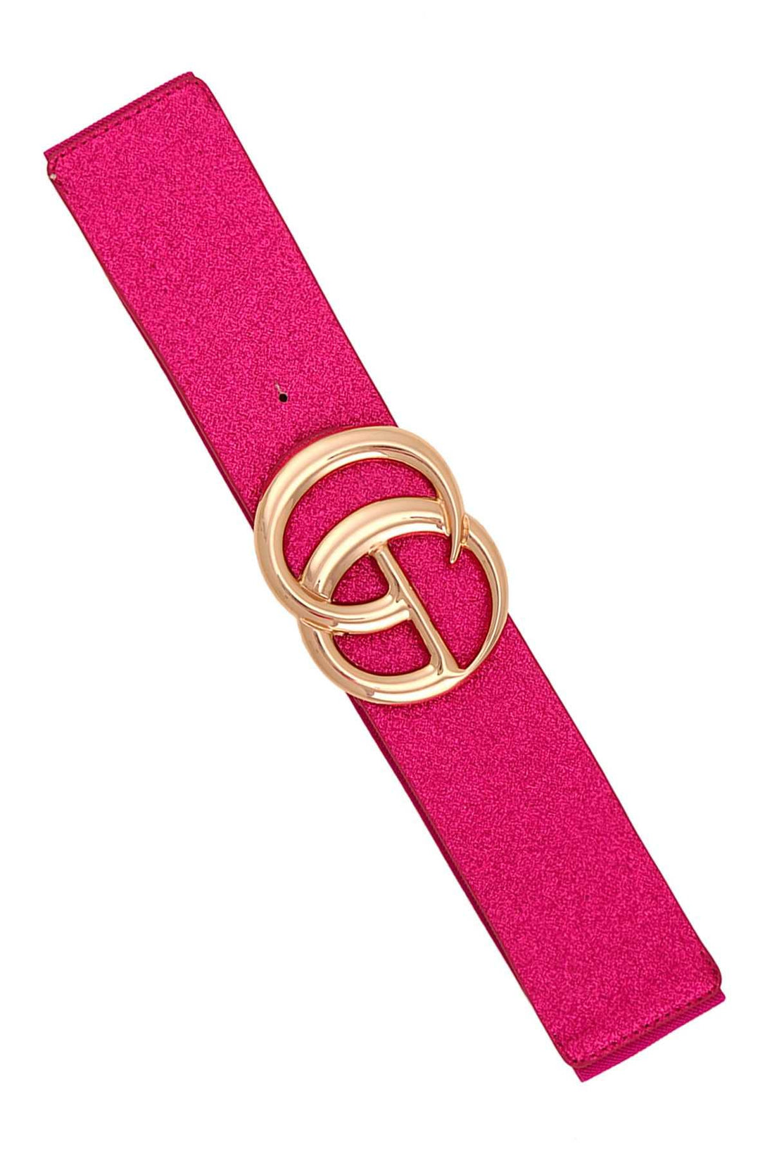 METAL GO BUCKLE METALLIC SPARKLE ELASTIC BELT