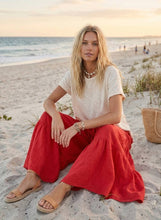 Load image into Gallery viewer, Linen Blend Tiered Wide Leg Palazzo Full Length Pants

