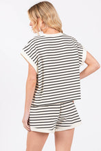 Load image into Gallery viewer, STRIPED TERRY TOP AND SHORT SETS
