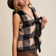 Reversible Tie-Front Fuzzy Vest