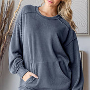 Ribbed Tunic Top w/Pockets