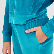 Girls Rib Velour Zip Jacket and Jogger - 2 Piece Set