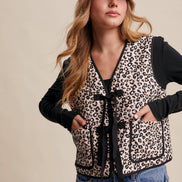 Leopard Print Quilted Vest