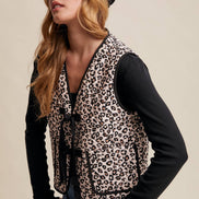 Leopard Print Quilted Vest