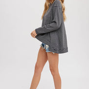 CREWNECK  SLOUCHY STRIPE TOP