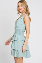 Load image into Gallery viewer, Smocked Waist Ruffle Tiered Mini Dress - FD1092
