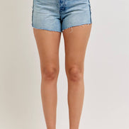 JUDY BLUE High Waisted Rigid Magic Cut Off Short Raw Side Seams