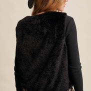 Reversible Tie-Front Fuzzy Vest