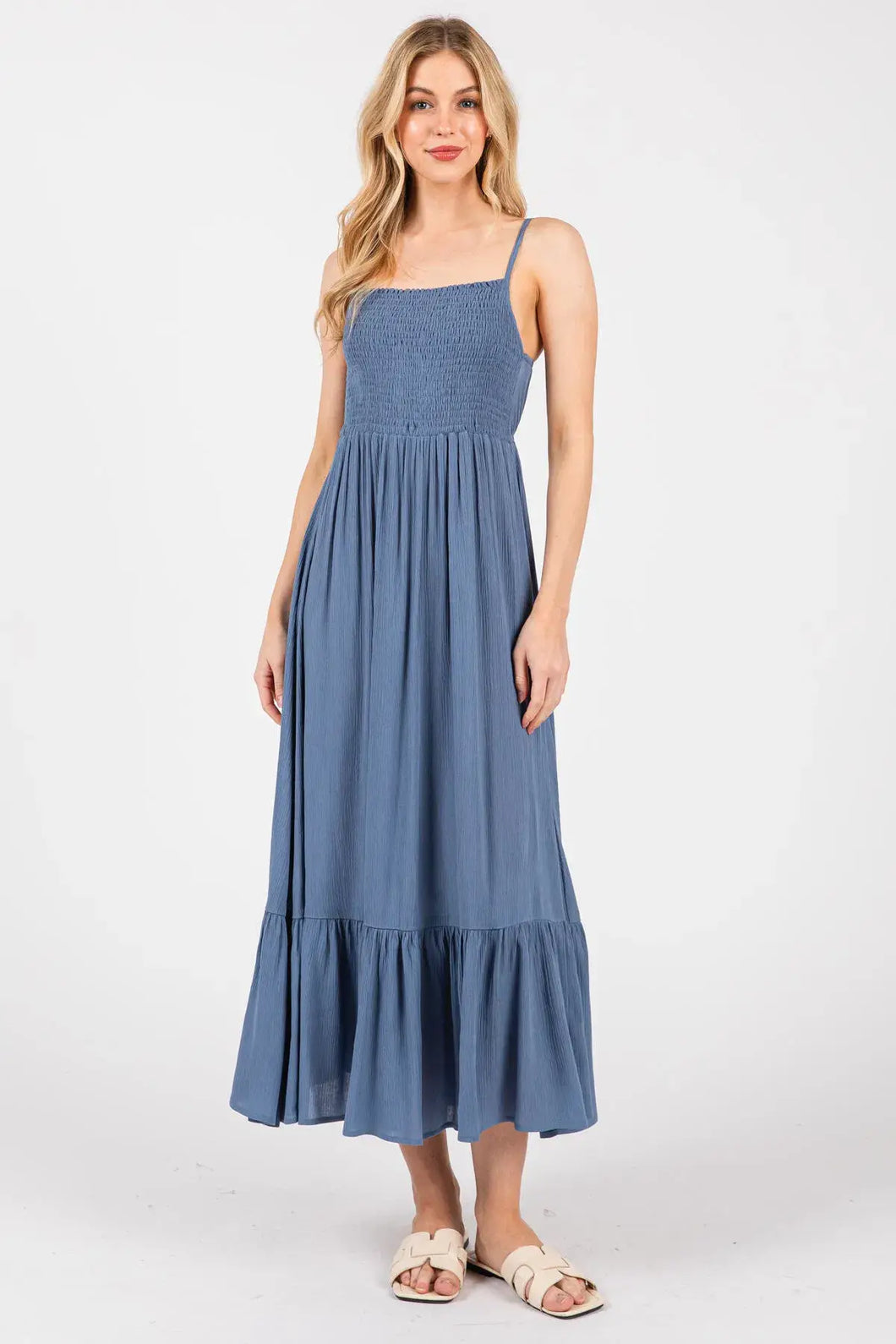 Smocked Ruffled Maxi Dress - ND40923