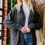 Ribbed Shacket w/Pockets