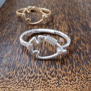 Matte Finish Arrowhead Cuff Bracelet (Gold or Silver)