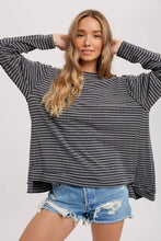 Load image into Gallery viewer, CREWNECK  SLOUCHY STRIPE TOP
