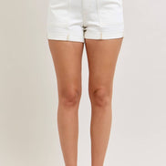 JUDY BLUE High Waisted Aurora Weekender Short Double Rolled Cuff