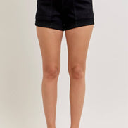JUDY BLUE High Rise Aurora Weekender Short Double Rolled Cuff