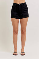 JUDY BLUE High Rise Aurora Weekender Short Double Rolled Cuff