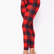 Women's Plaid Brushed Knit Leggings 5BP10082-PD