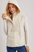 Load image into Gallery viewer, SHERPA FLEECE HOODED VEST WITH FAUX SUEDE INNER
