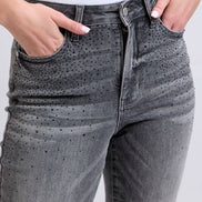 JUDY BLUE High Rise Rhinestone Straight