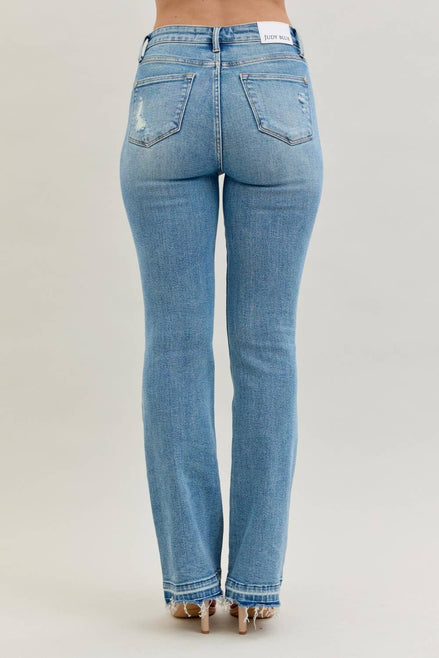 JUDY BLUE Mid Rise Destroy & Released Hem Bootcut