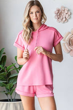 Load image into Gallery viewer, Scuba Short Sleeve Hoodie Top
