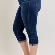 JUDY BLUE High Waisted Capri w/ Single Cuff - PLUS