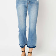 JUDY BLUE MidRise Release Hem Cropped Bootcut - PLUS
