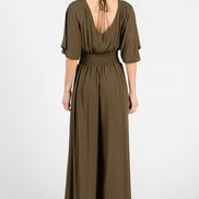 Heavy Gauze Smocked Waist Jumpsuit - VNJU16605F
